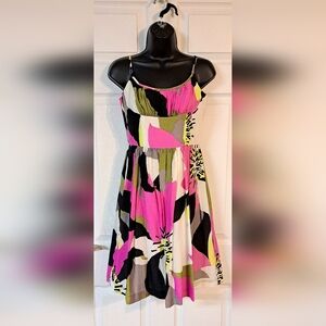 Trina Turk Pink & Black Camo Sundress